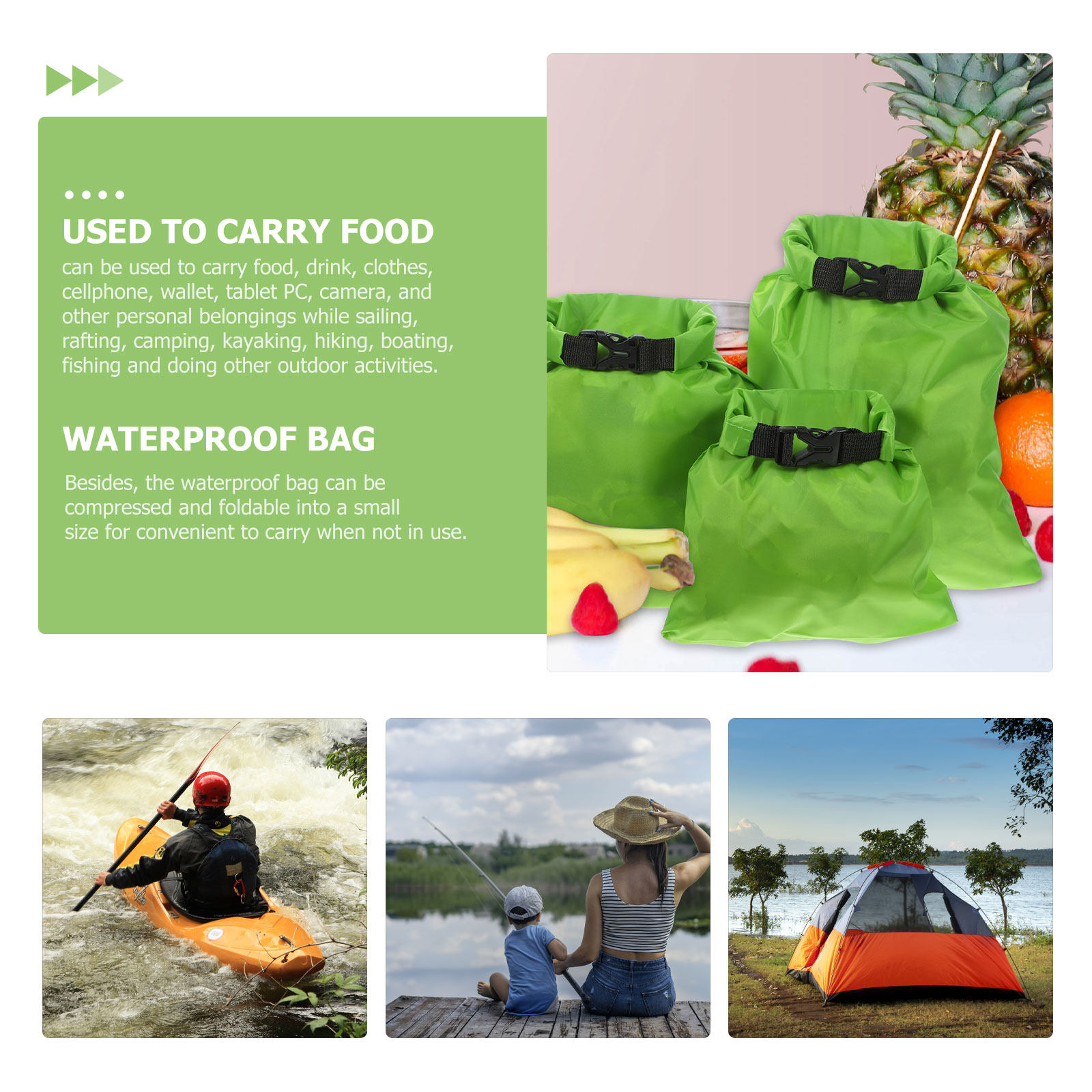 3 Adet Su Geçirmez Kuru Çanta  - Fishing Kayak Storage Bag incelemesi ve fiyatı