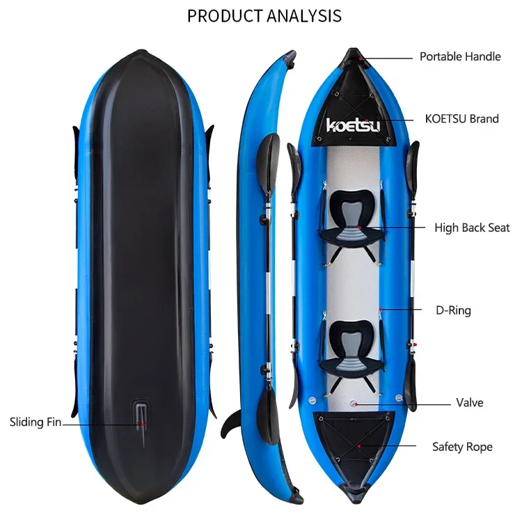 KOETSU 1-2 Kişi Şişme PVC Kayı - Fishing Kayak Sit On Top incelemesi ve fiyatı